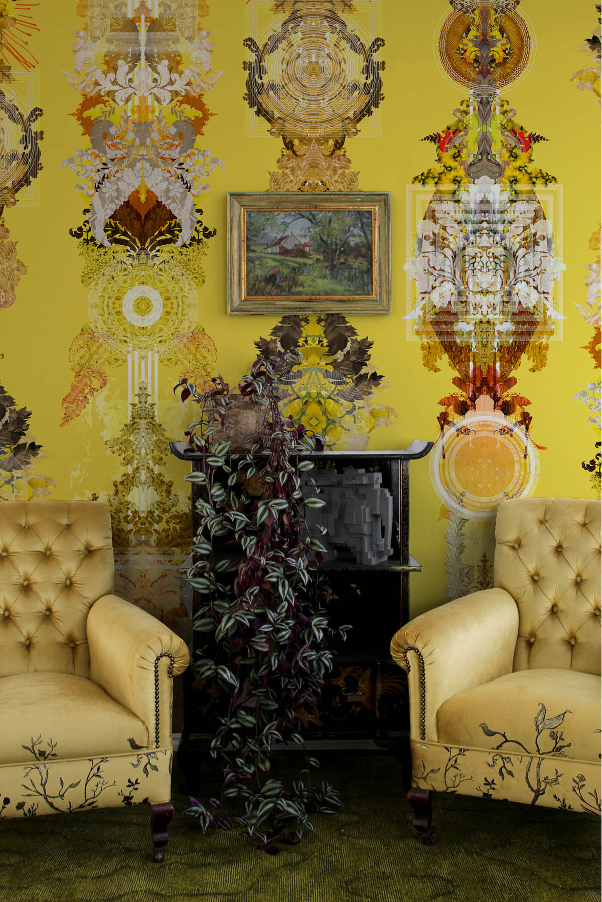 totem damask wallpaper by timorous beasties on adorn.house