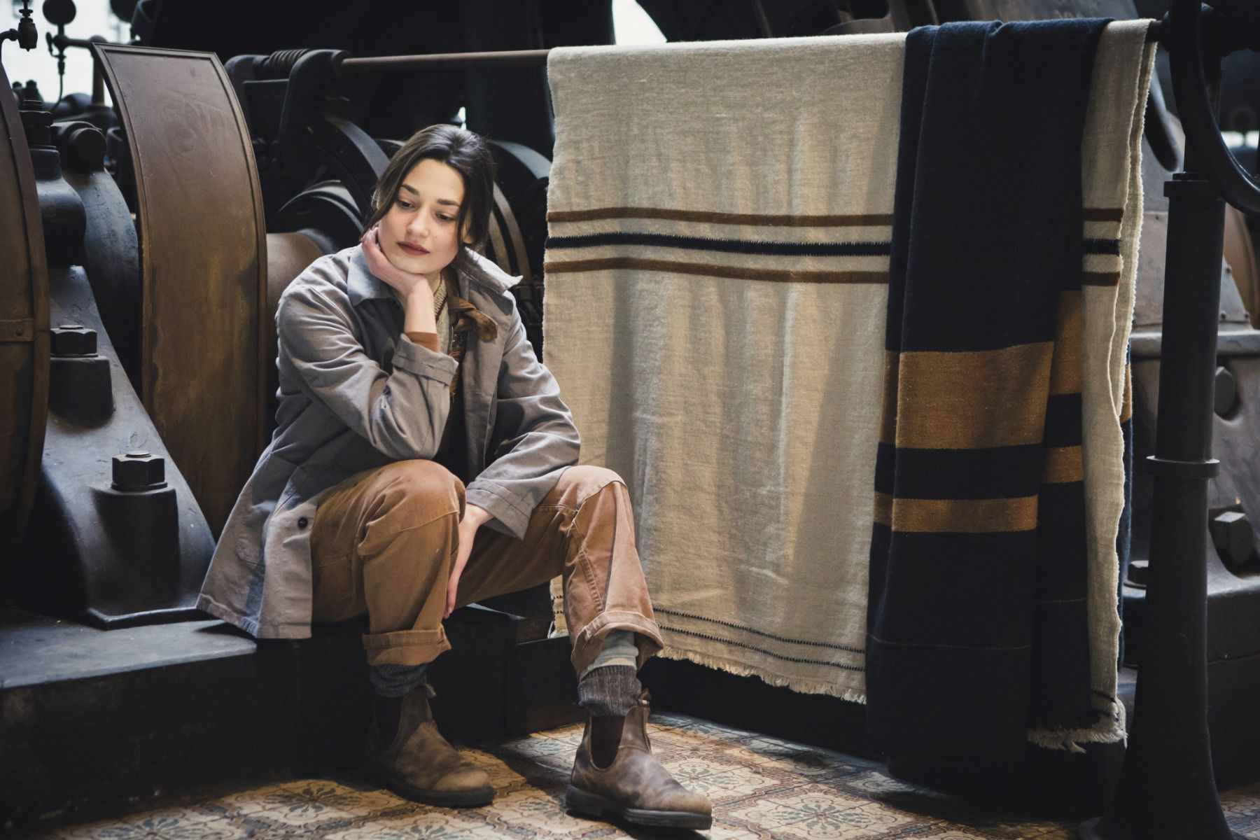 foundry throw blanket linen wool by libeco on adorn.house