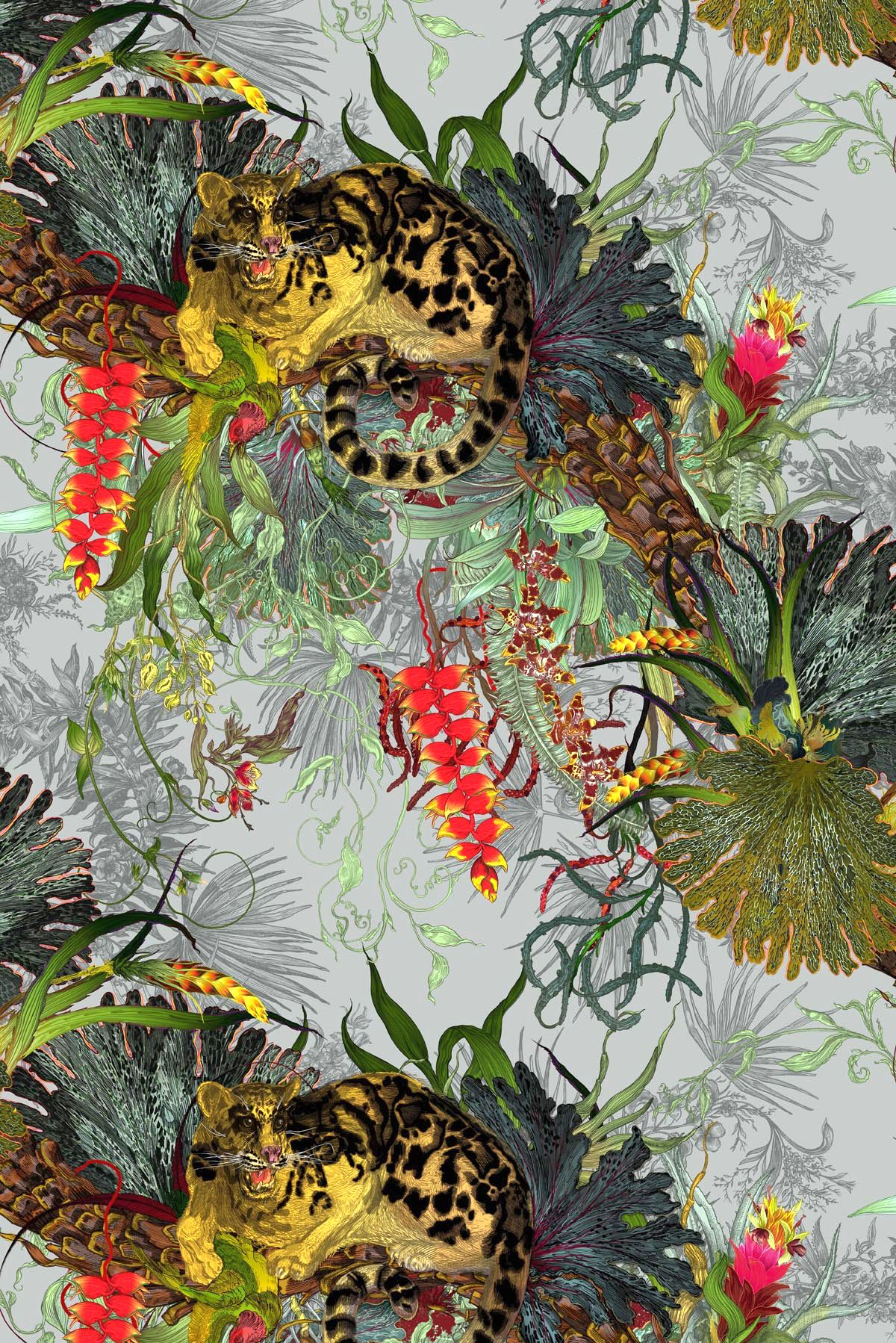 tropical clouded leopard superwide wallpaper by timorous beasties on adorn.house