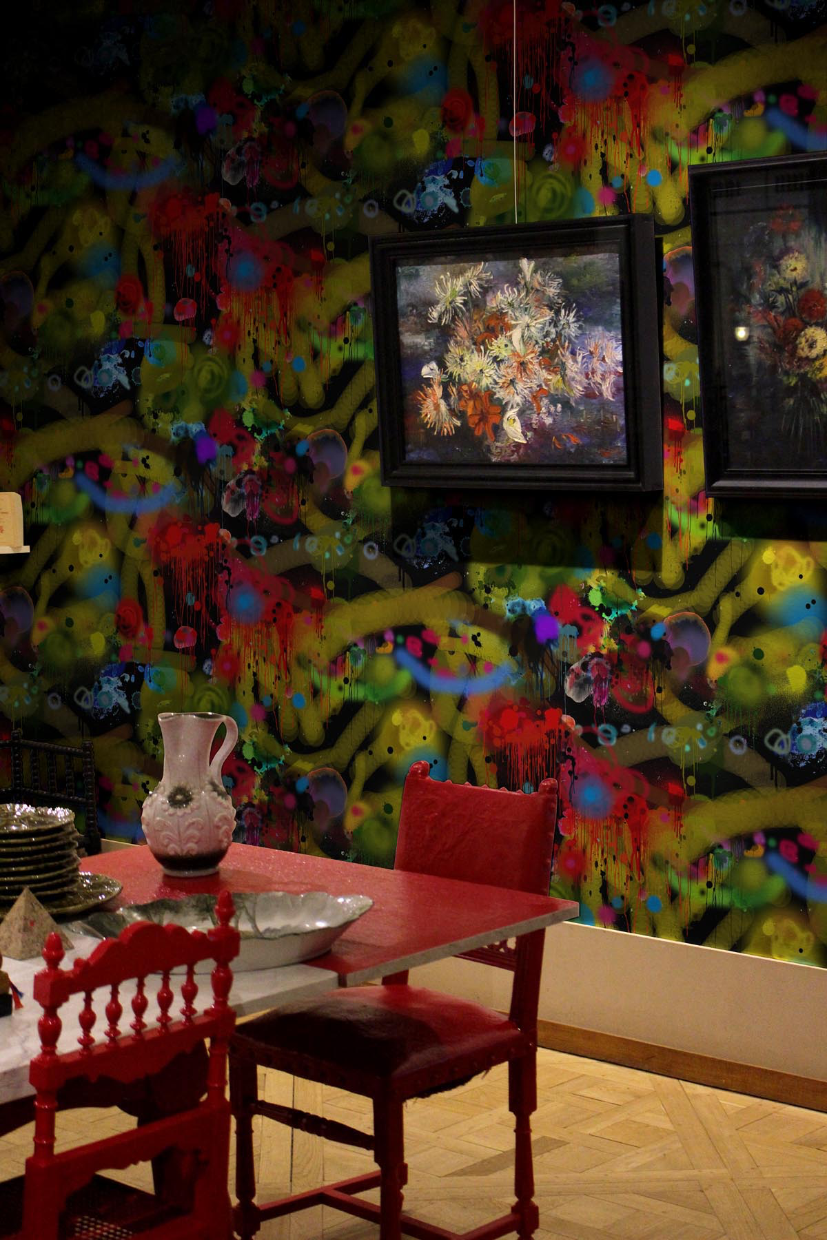 graffiti all over wallpaper by timorous beasties on adorn.house