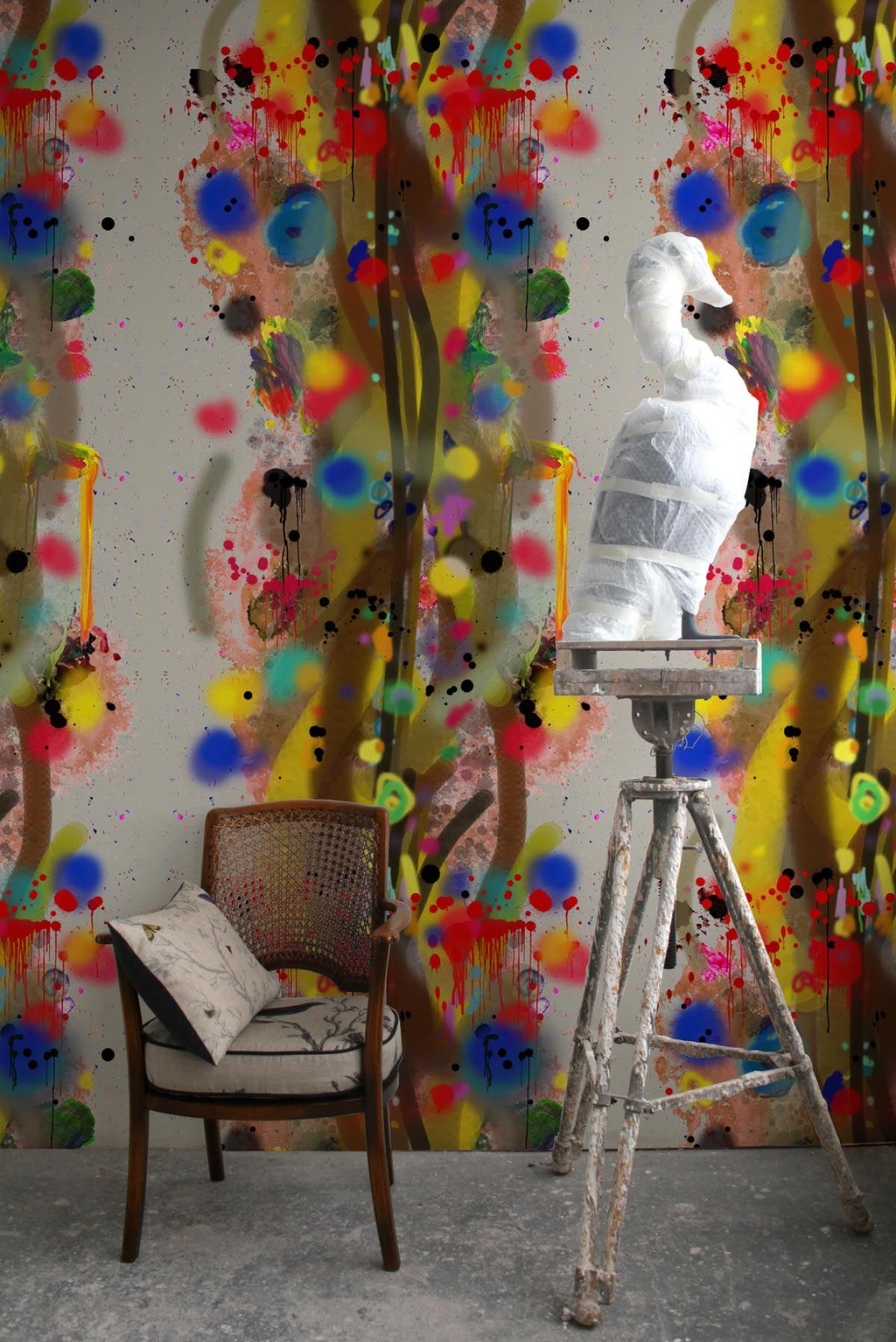 graffiti stripe superwide wallpaper panels by timorous beasties on adorn.house