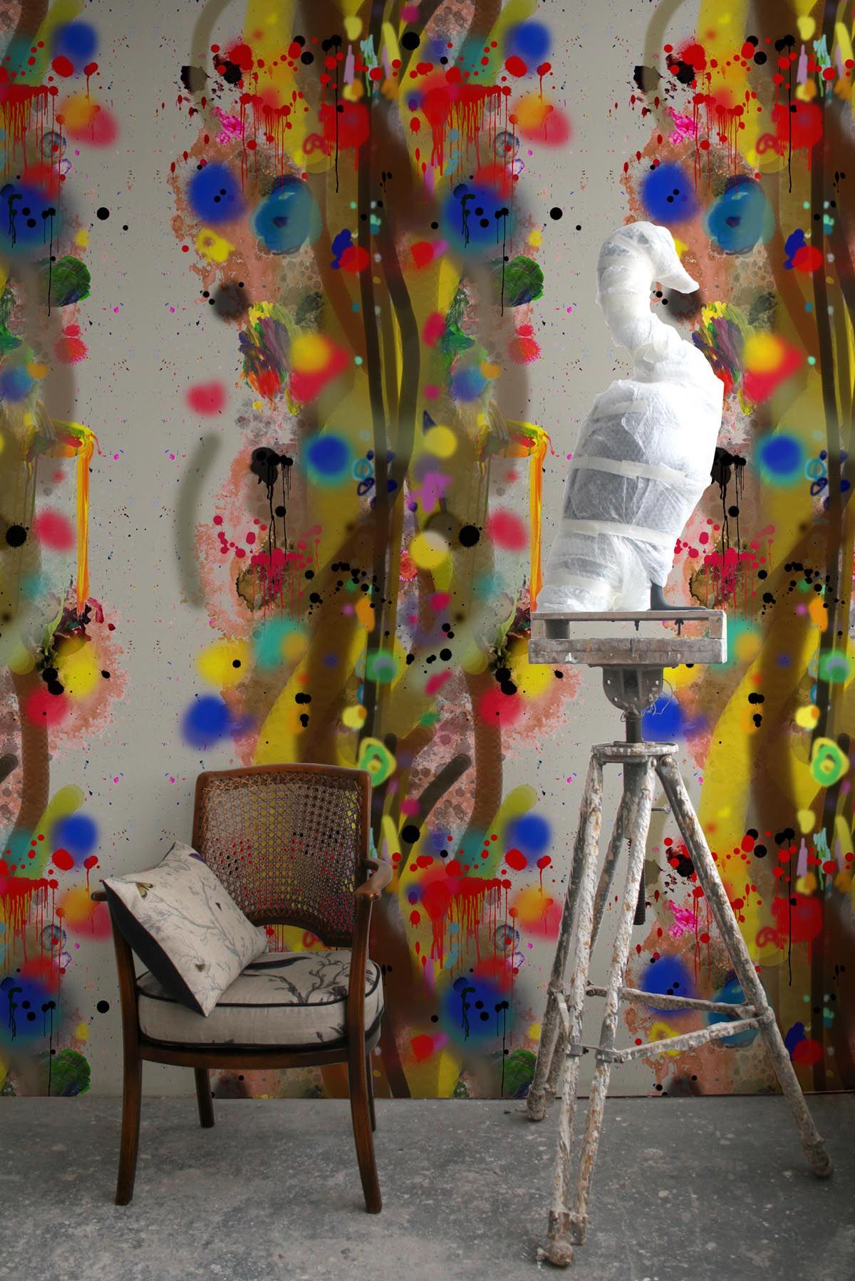 graffiti stripe superwide wallpaper panels by timorous beasties on adorn.house