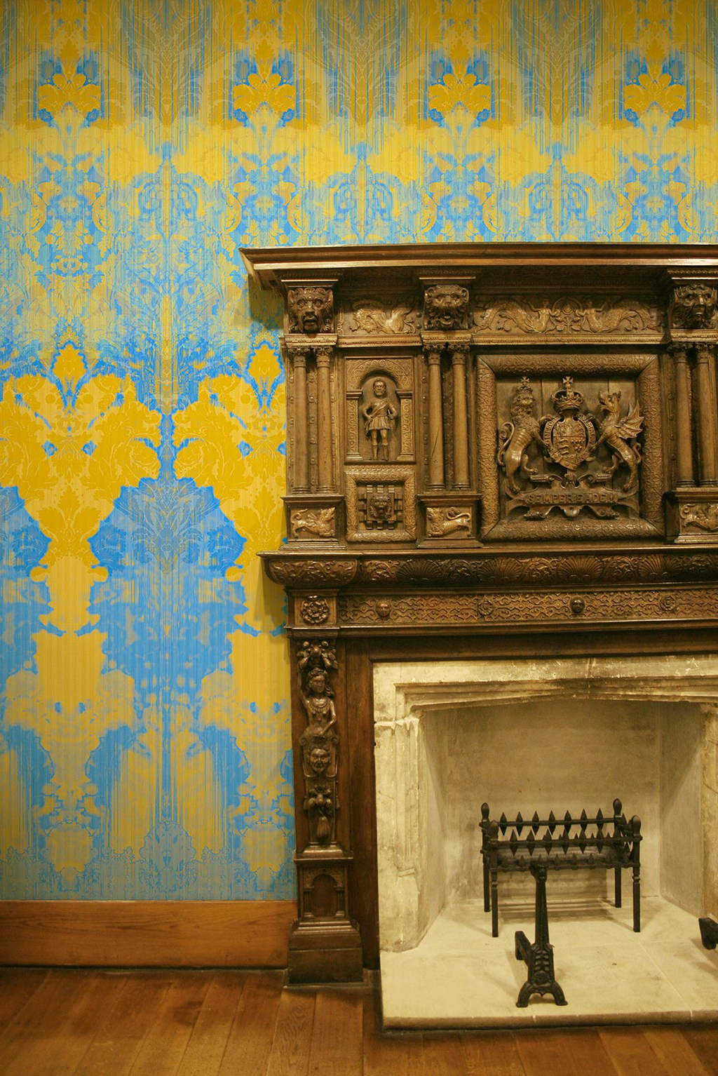 ikat damask wallpaper panel by timorous beasties on adorn.house