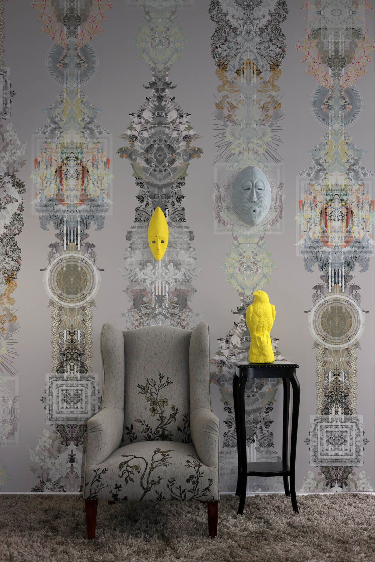 totem damask wallpaper by timorous beasties on adorn.house