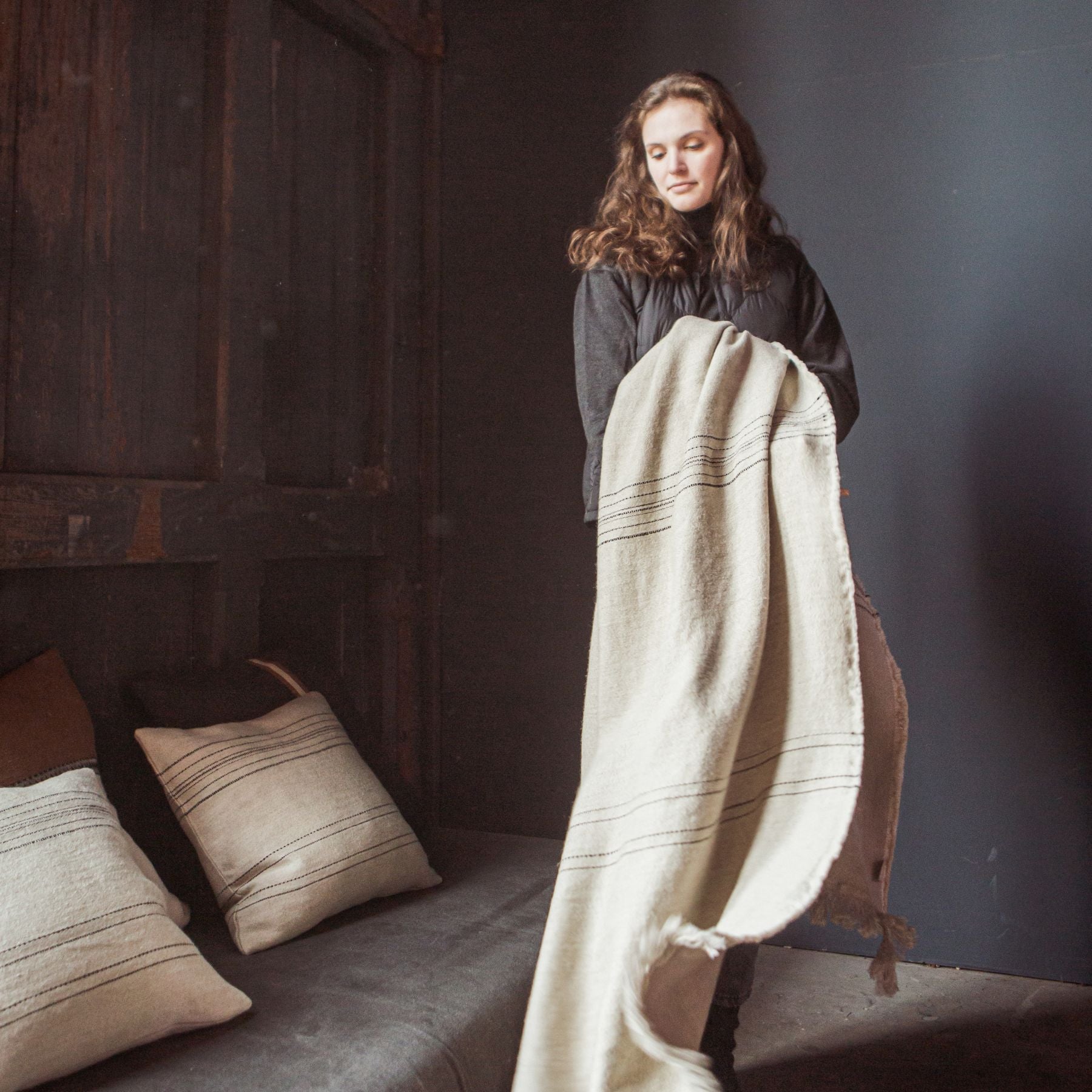 marrakesh throw blanket linen wool by libeco on adorn.house