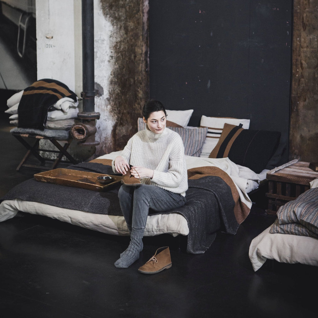 nash linen wool coverlet blanket by libeco on adorn.house