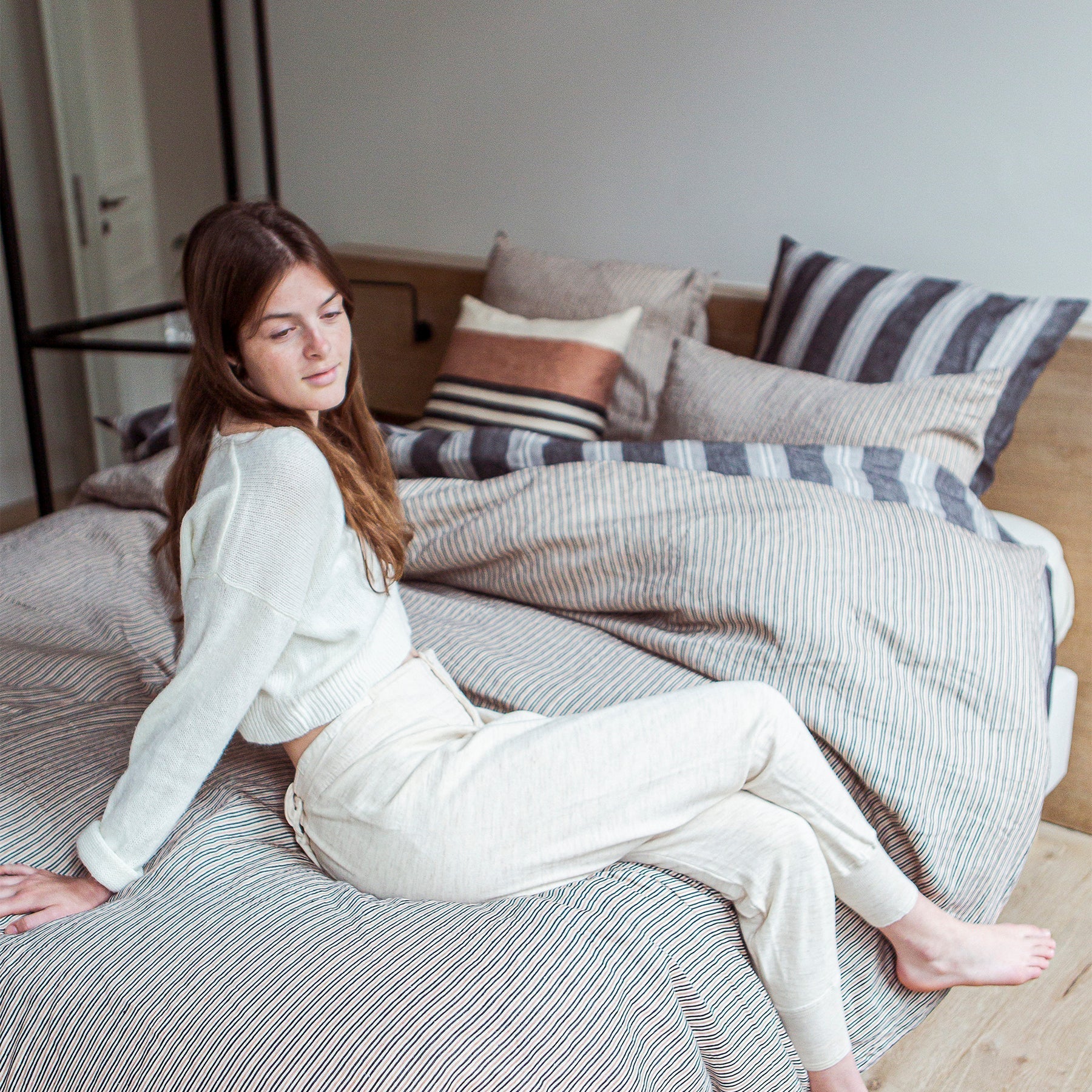 san gabriel stripe pillowcases & shames by libeco on adorn.house