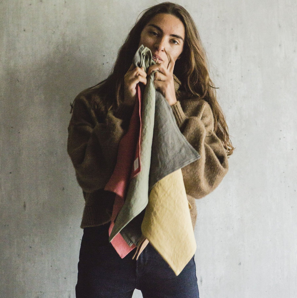 linen skye napkin by Libeco at adorn.house