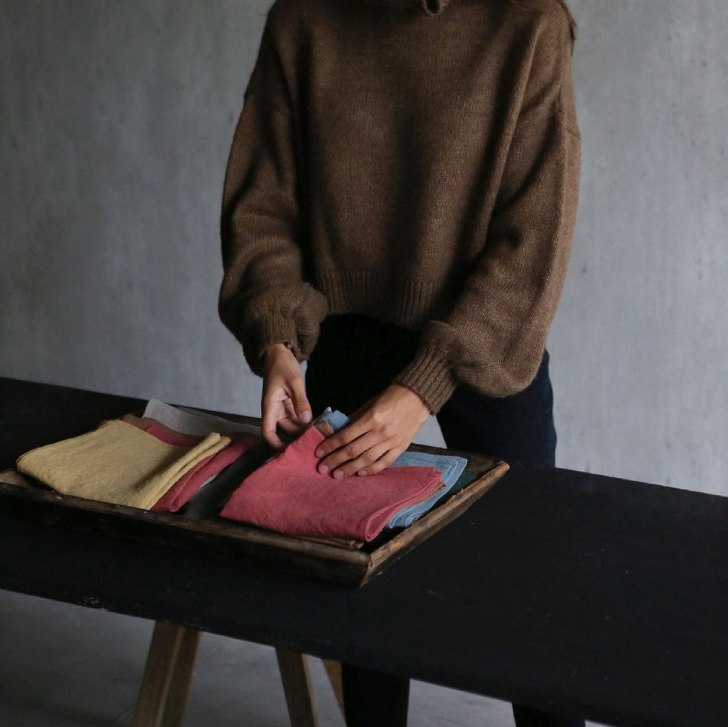 linen skye napkin by Libeco at adorn.house