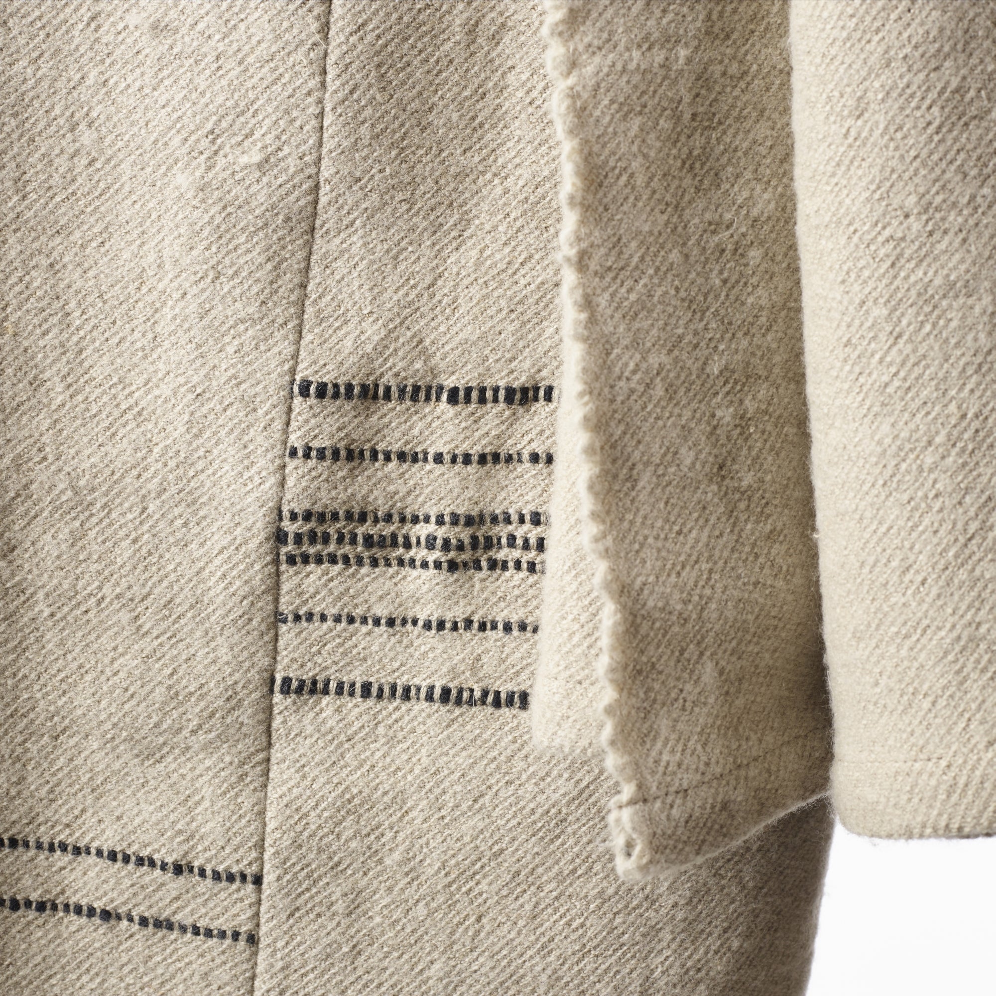 moroccan stripe coverlet wool linen blanket by libeco on adorn.house