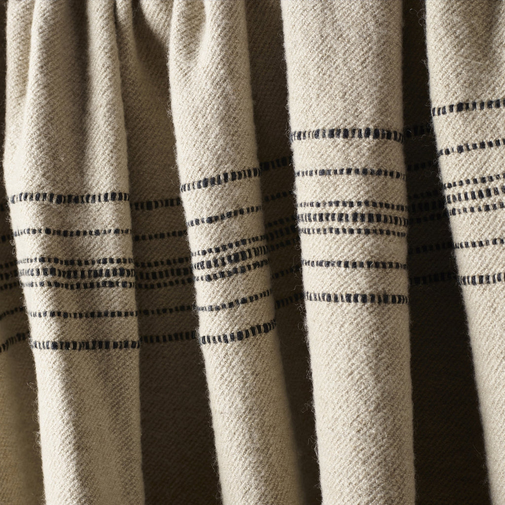 moroccan stripe coverlet wool linen blanket by libeco on adorn.house