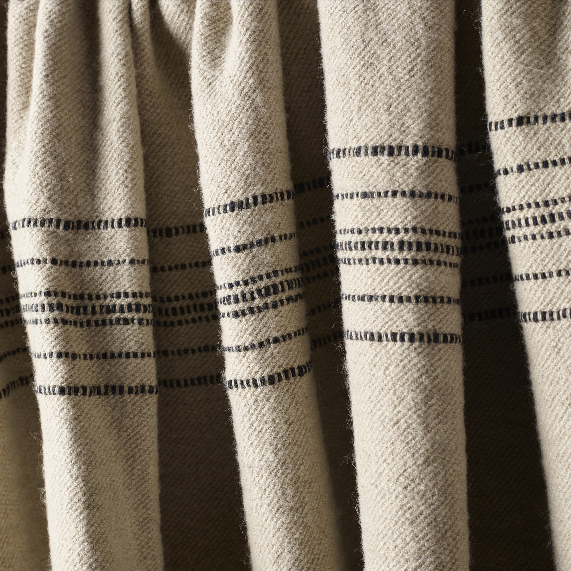 moroccan stripe coverlet wool linen blanket by libeco on adorn.house