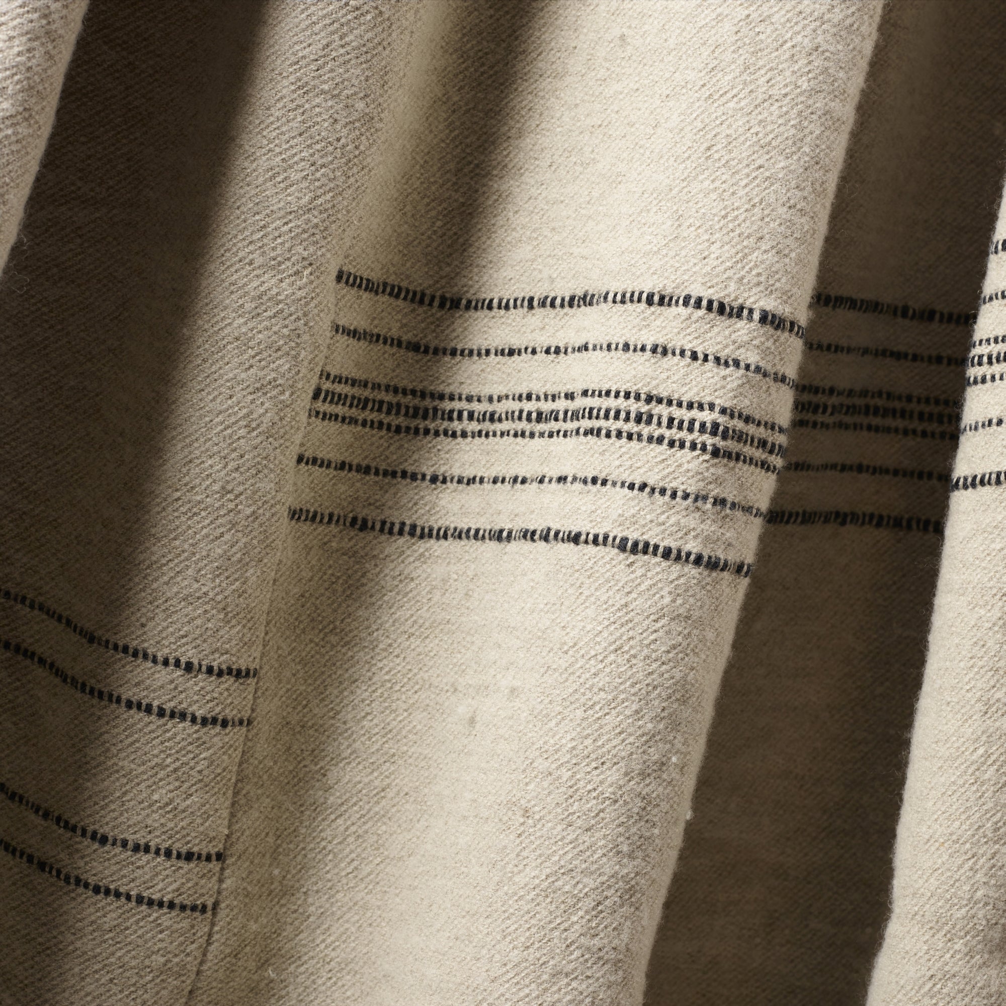 moroccan stripe coverlet wool linen blanket by libeco on adorn.house