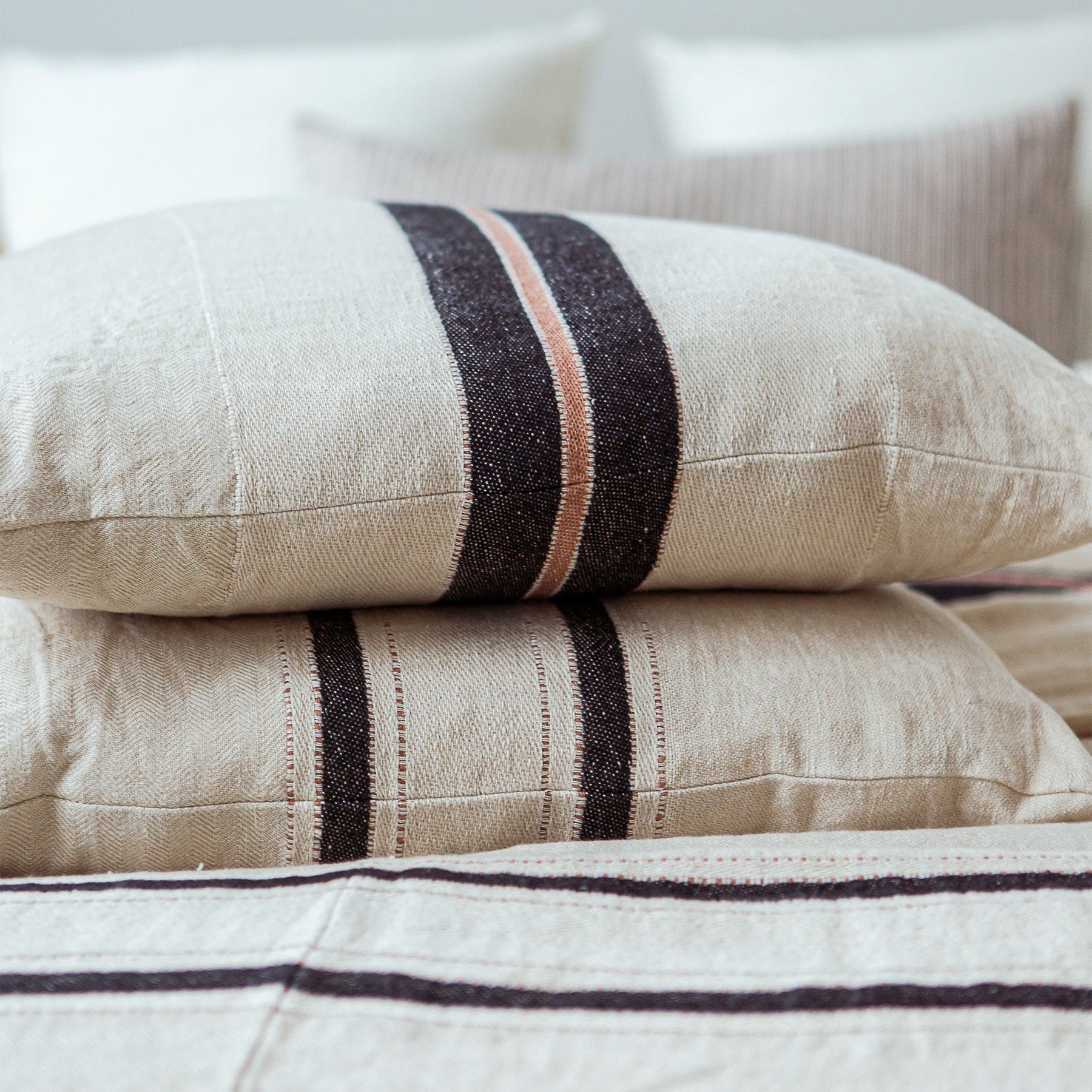 the patagonian stripe linen pillow cover by libeco on adorn.house
