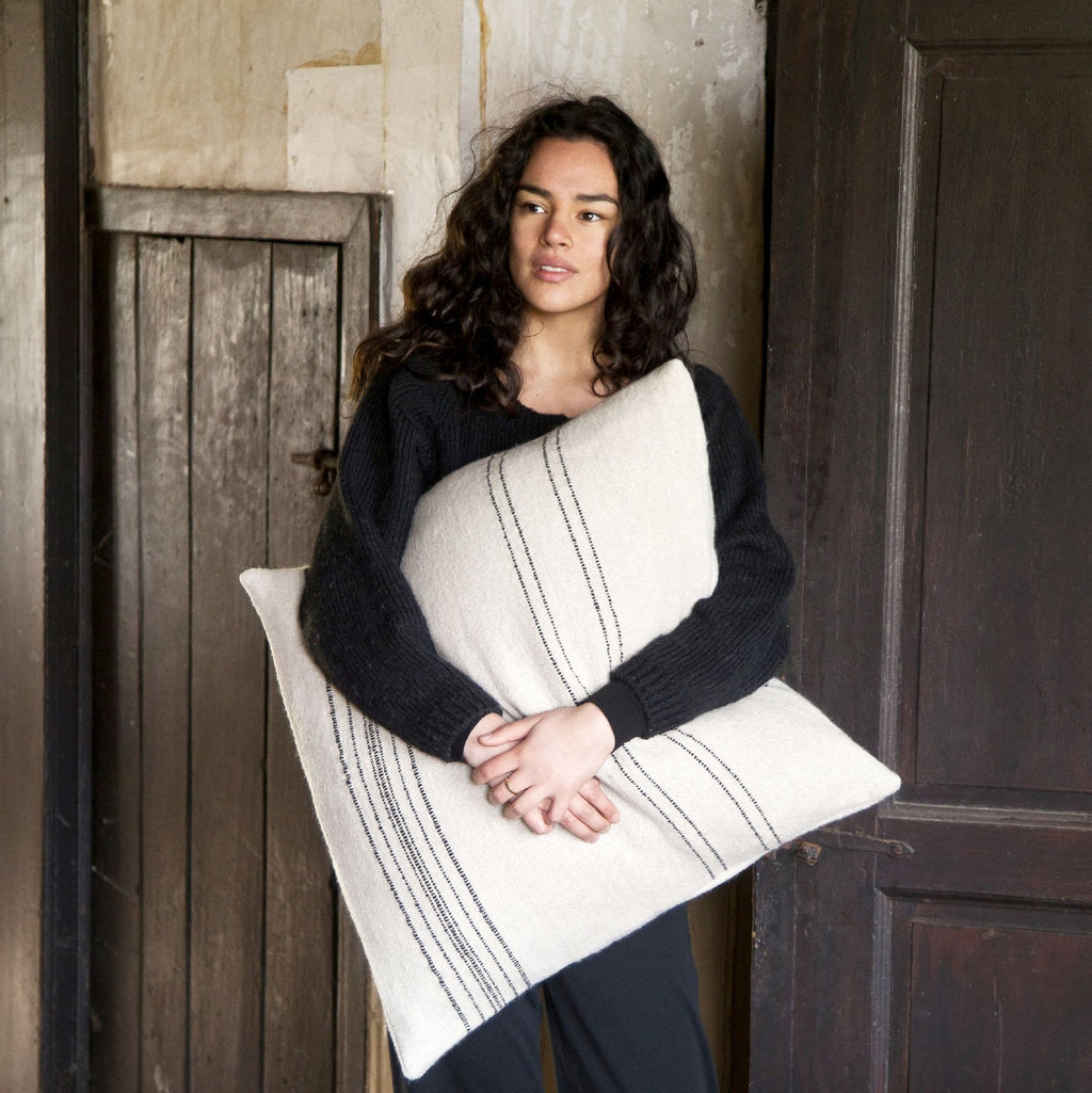 moroccan stripe cushion cover wool linen pillow cover pillow case and sham by libeco on adorn.house