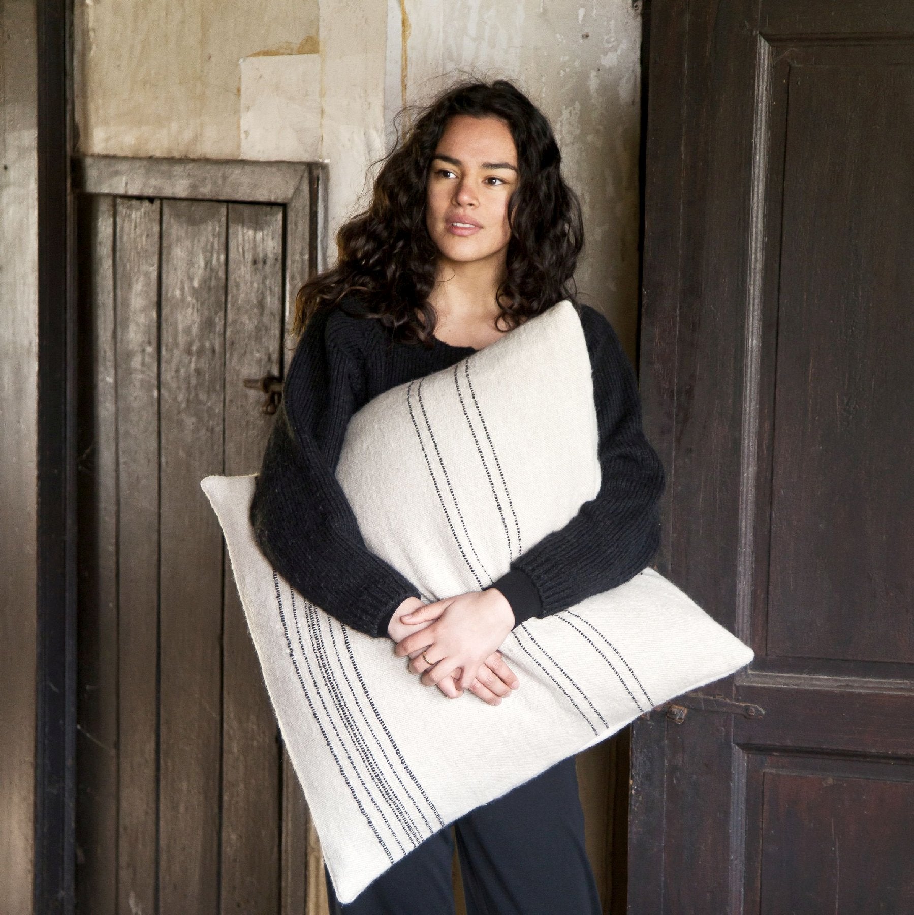 moroccan stripe cushion cover wool linen pillow cover pillow case and sham by libeco on adorn.house