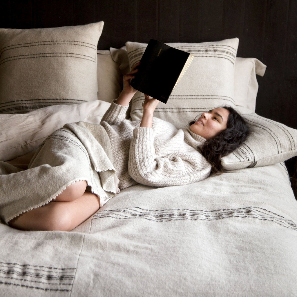 moroccan stripe cushion cover wool linen pillow cover pillow case and sham by libeco on adorn.house