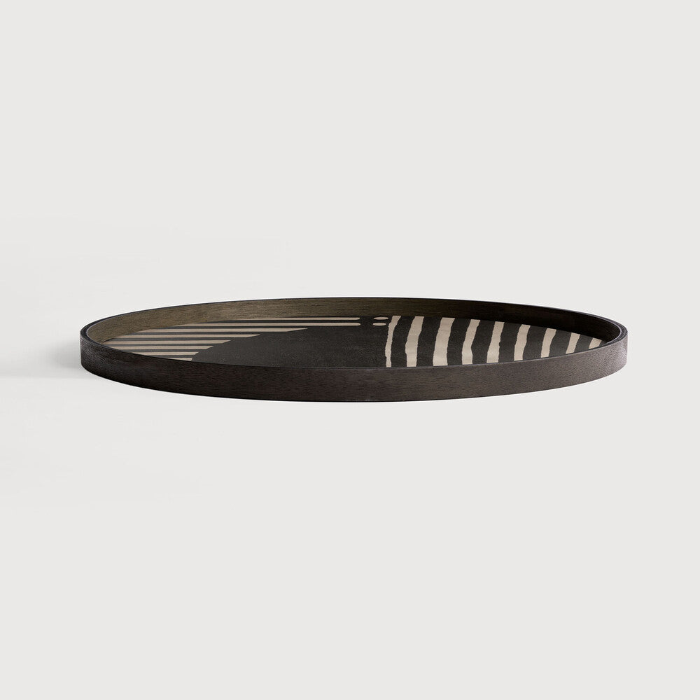 asymmetric dot wooden tray by ethnicraft at adorn.house