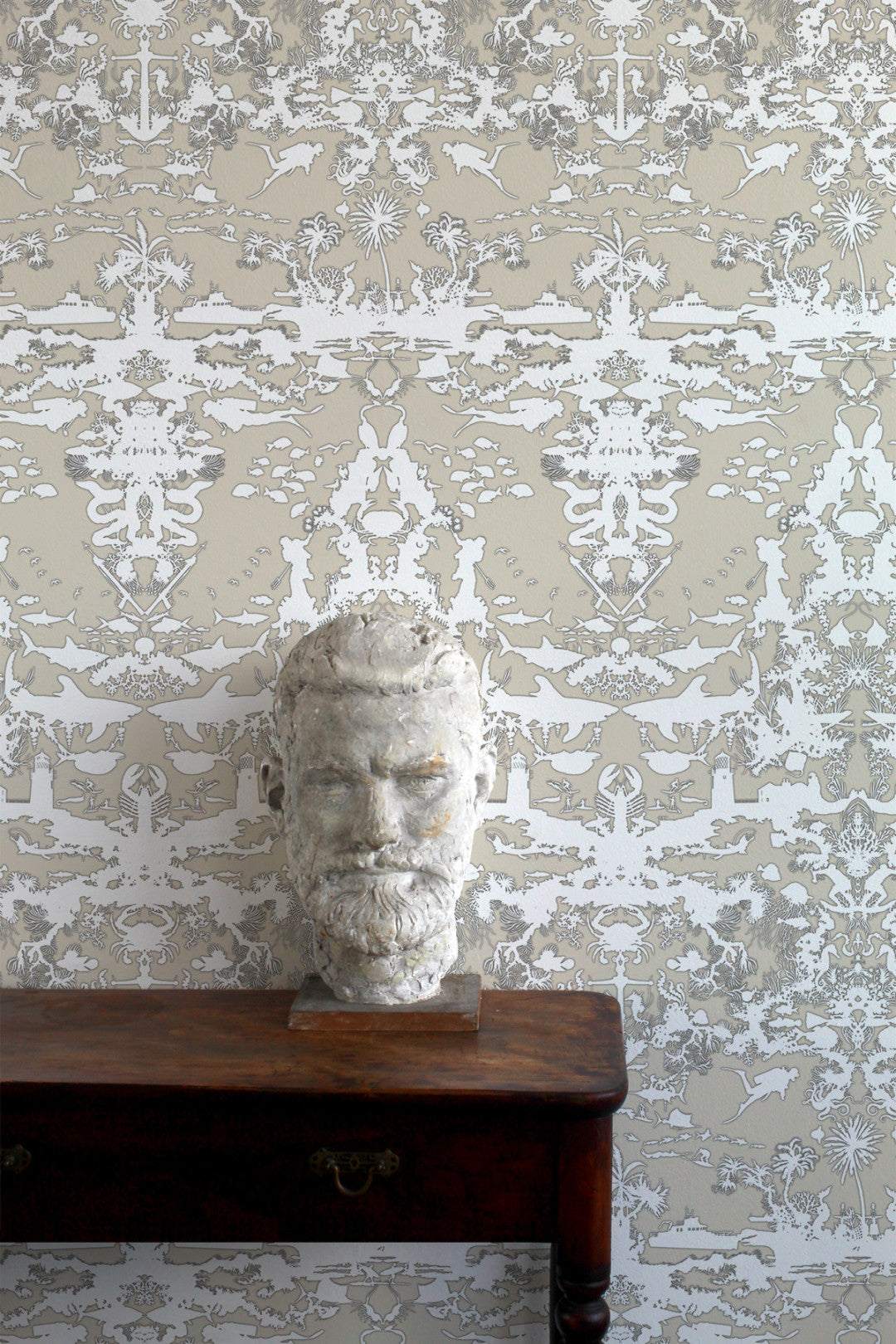 marine toile wallpaper by timorous beasties on adorn.house