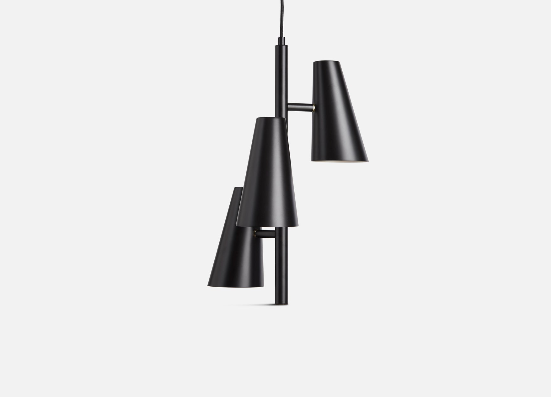 cono pendant w/ 3 shades by woud at adorn.house