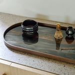organic linear flow glass tray by ethnicraft at adorn.house