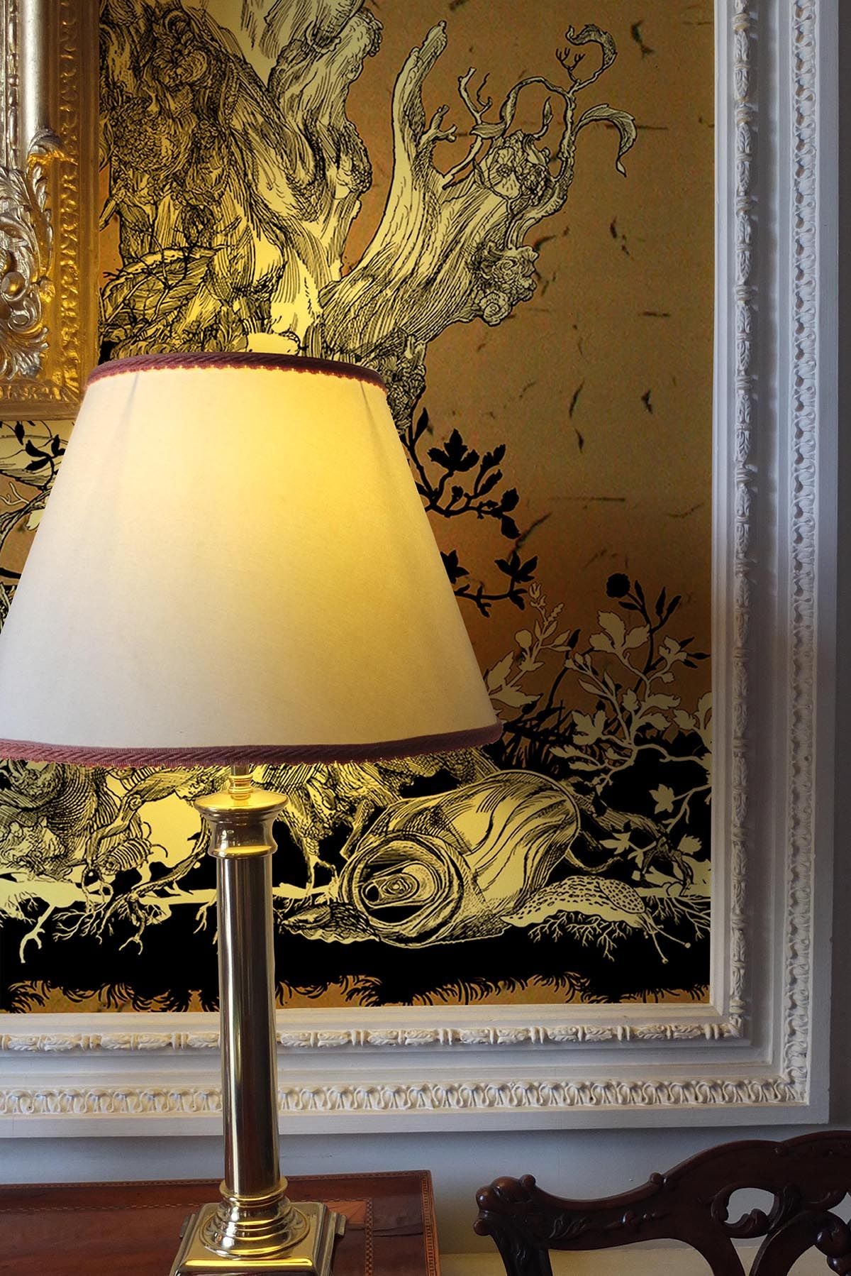 golden oriole wallpaper panels by timorous beasties on adorn.house