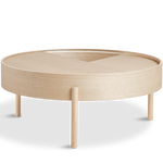 arc coffee table (89 cm) - white pigmented ash by woud at adorn.house