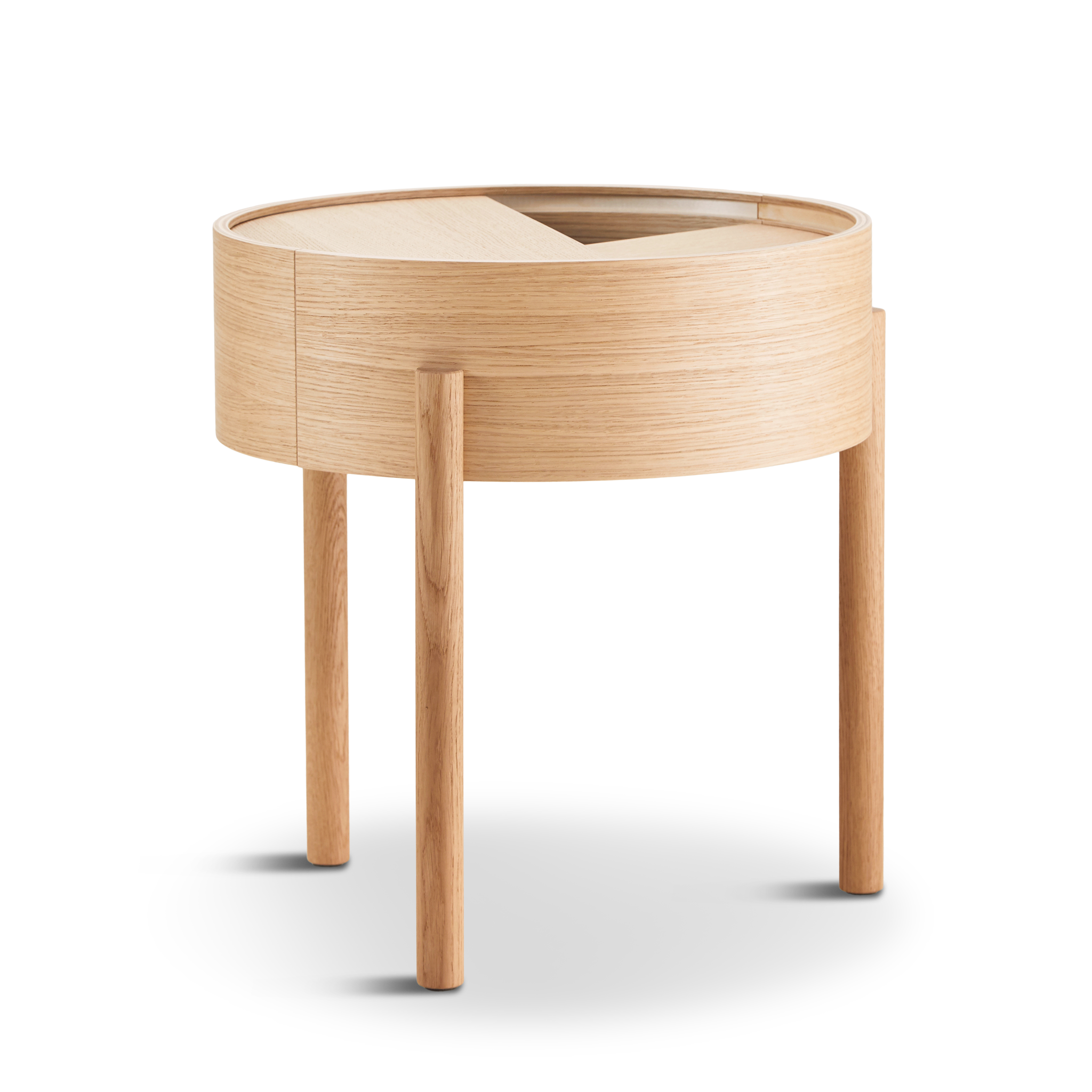 arc side table (42 cm) - white pigmented lacquered oak by woud at adorn.house