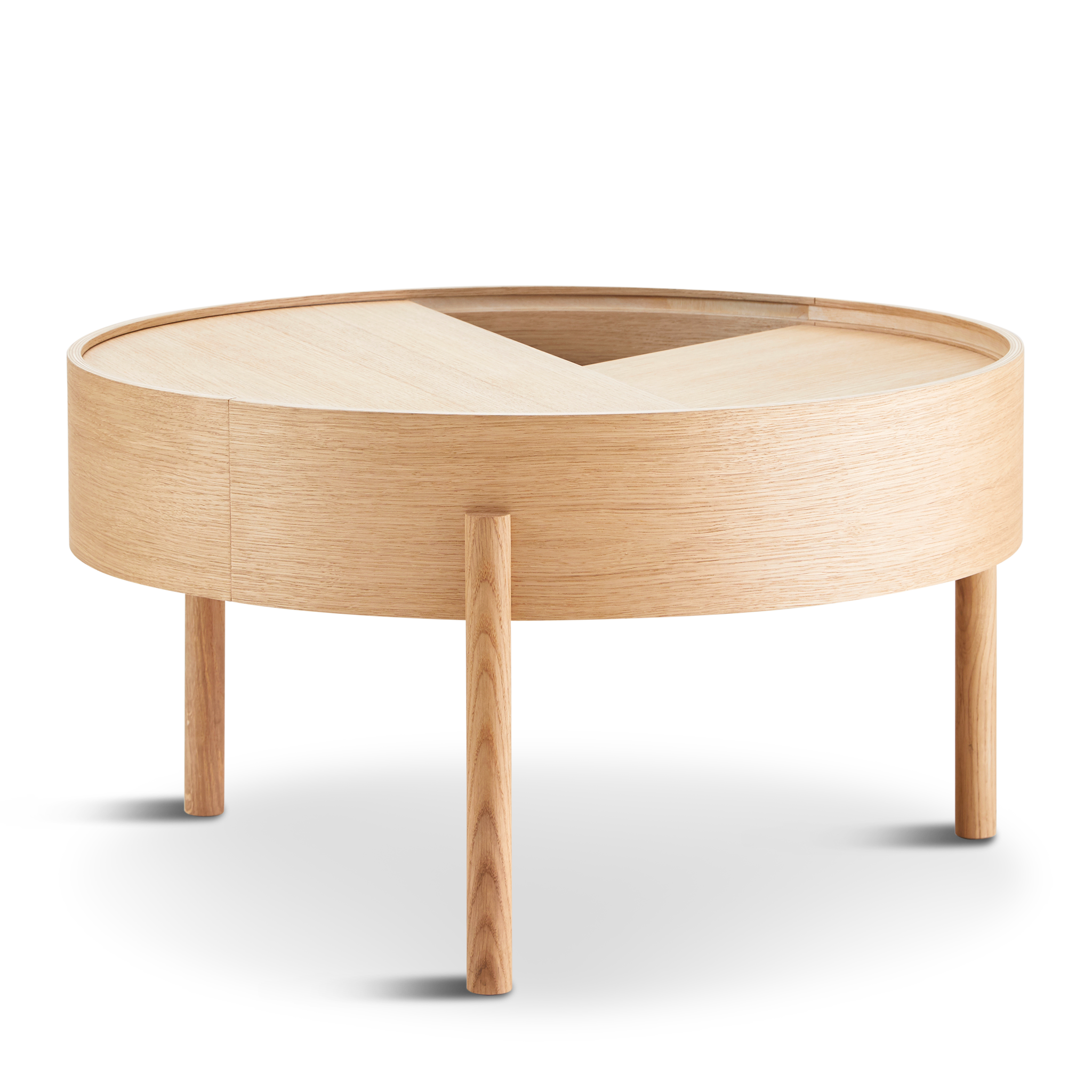 arc coffee table (66 cm) - white pigmented lacquered oak by woud at adorn.house