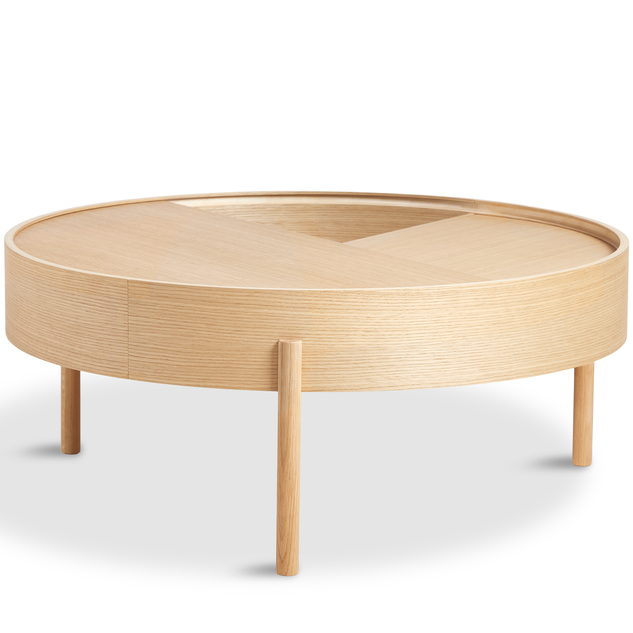 arc coffee table (89 cm) - white pigmented lacquered oak by woud at adorn.house