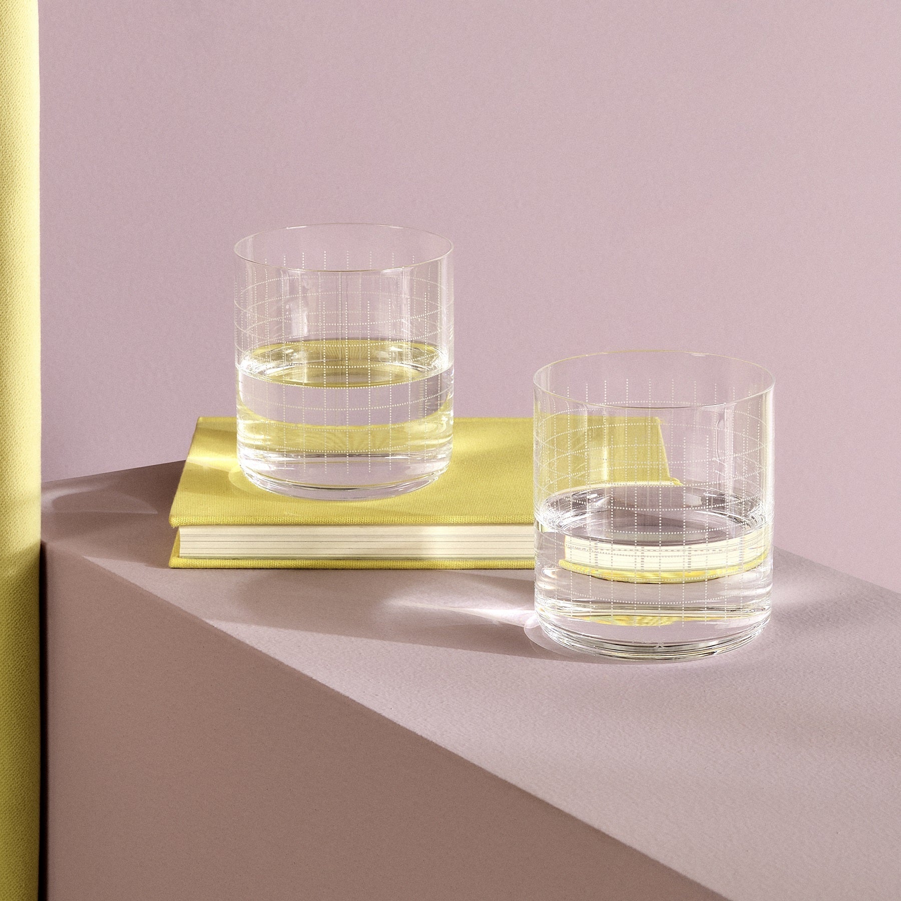 finesse grid set of 4 whisky DOF glasses by nude at adorn.house