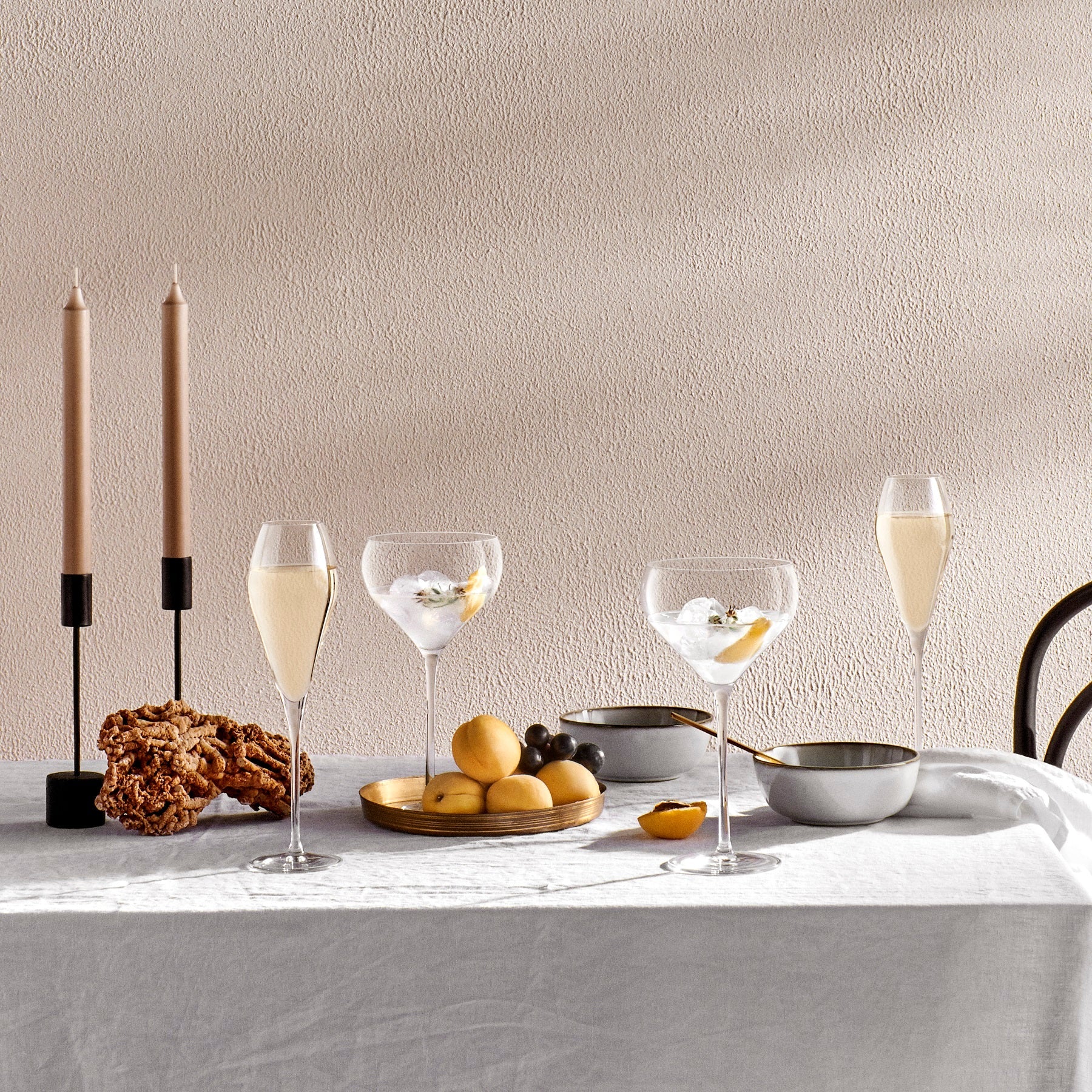 fantasy set of 2 champagne glasses by nude at adorn.house