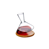 balance wine decanter with wooden base by nude at adorn.house 