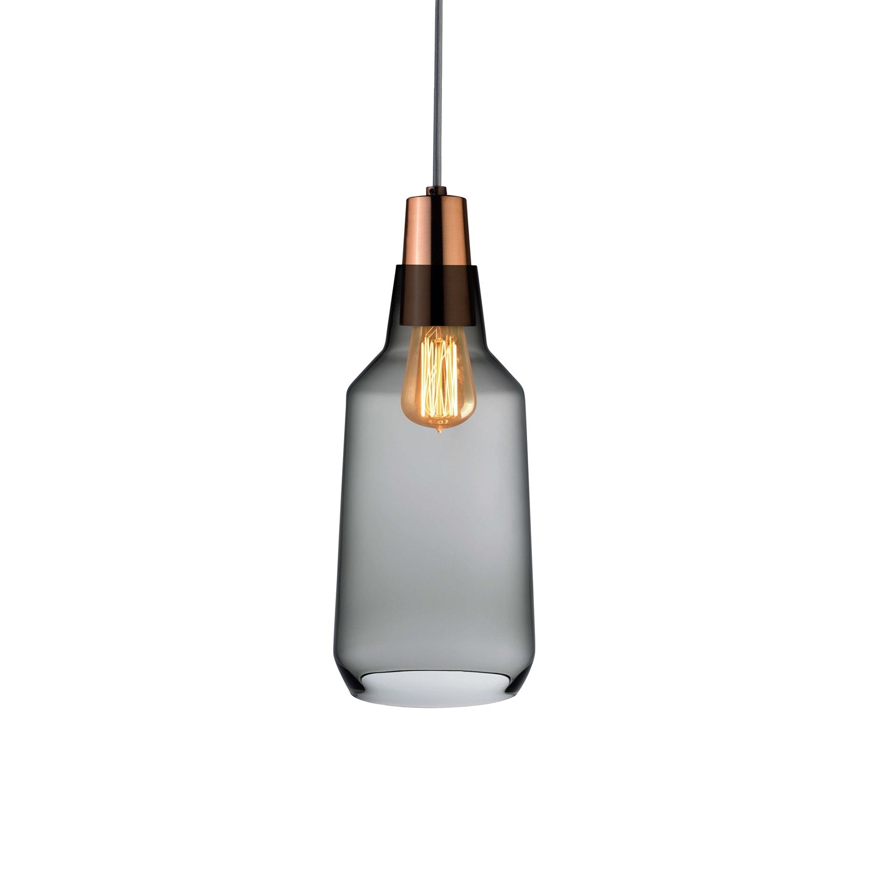 mono lamp smoke with copper socket tall by nude at adorn.house 