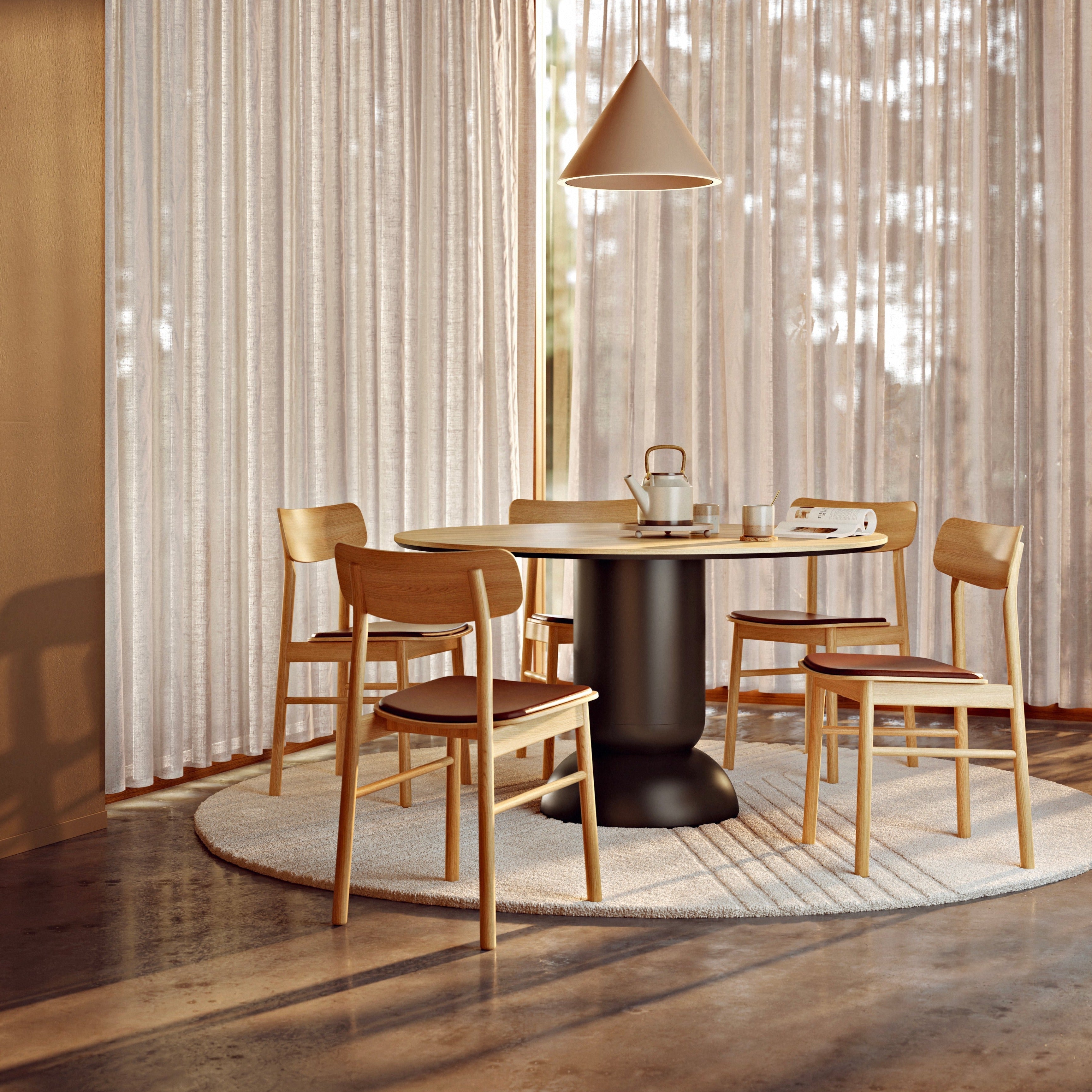 ludo dining table 130 cm oak by woud at adorn.house
