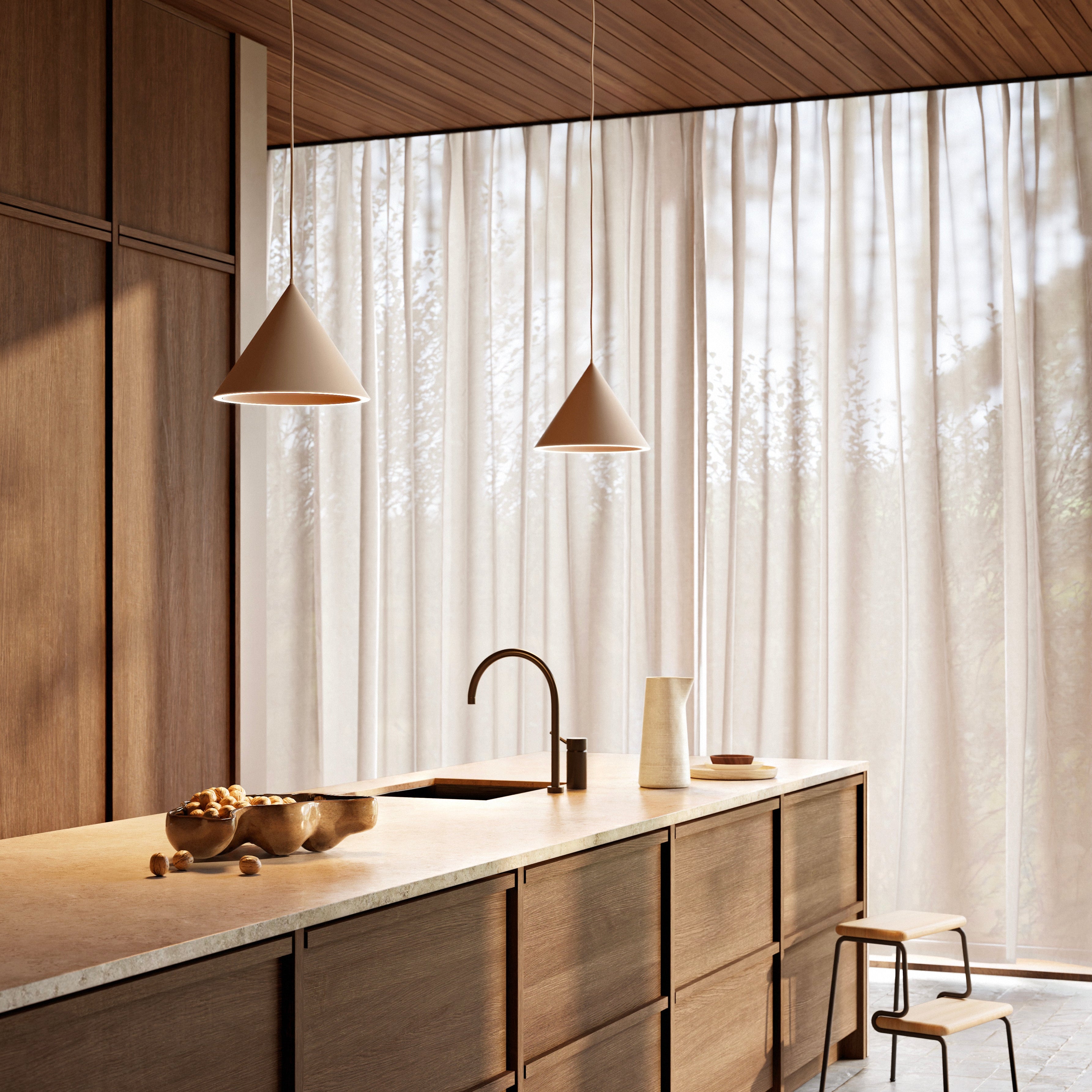 annular pendant small beige by Woud on adorn.house