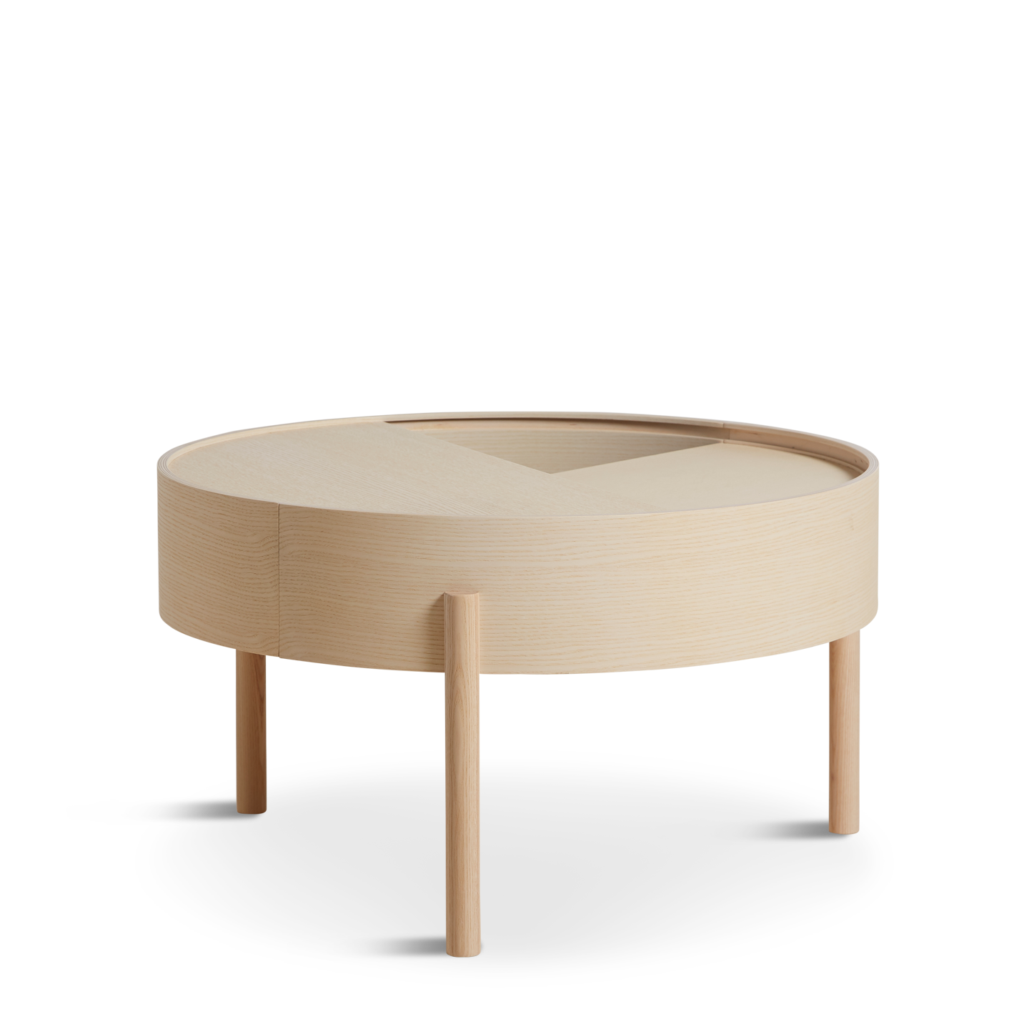 arc coffee table (66 cm) - white pigmented ash by woud at adorn.house