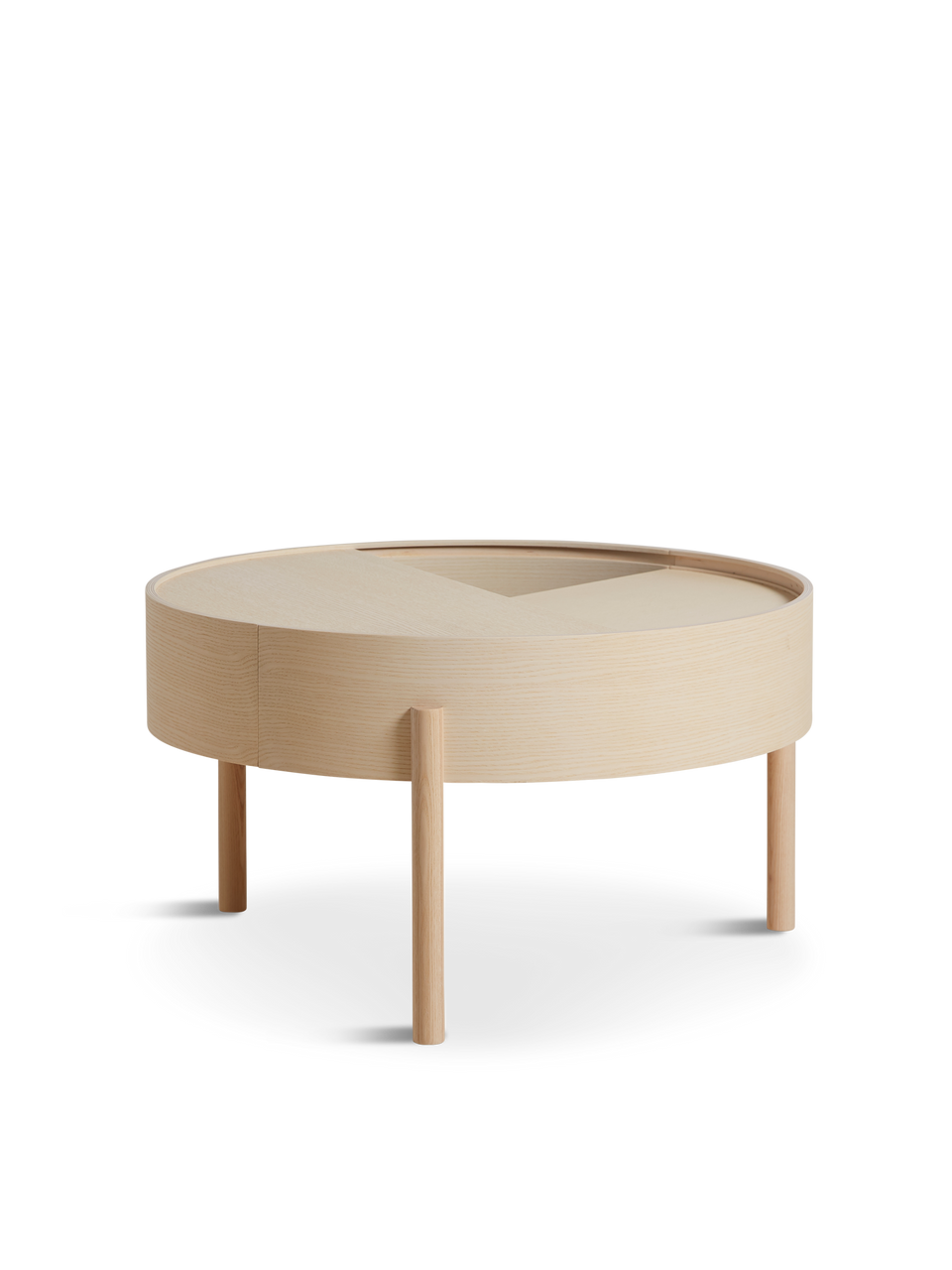 arc coffee table (66 cm) - white pigmented ash