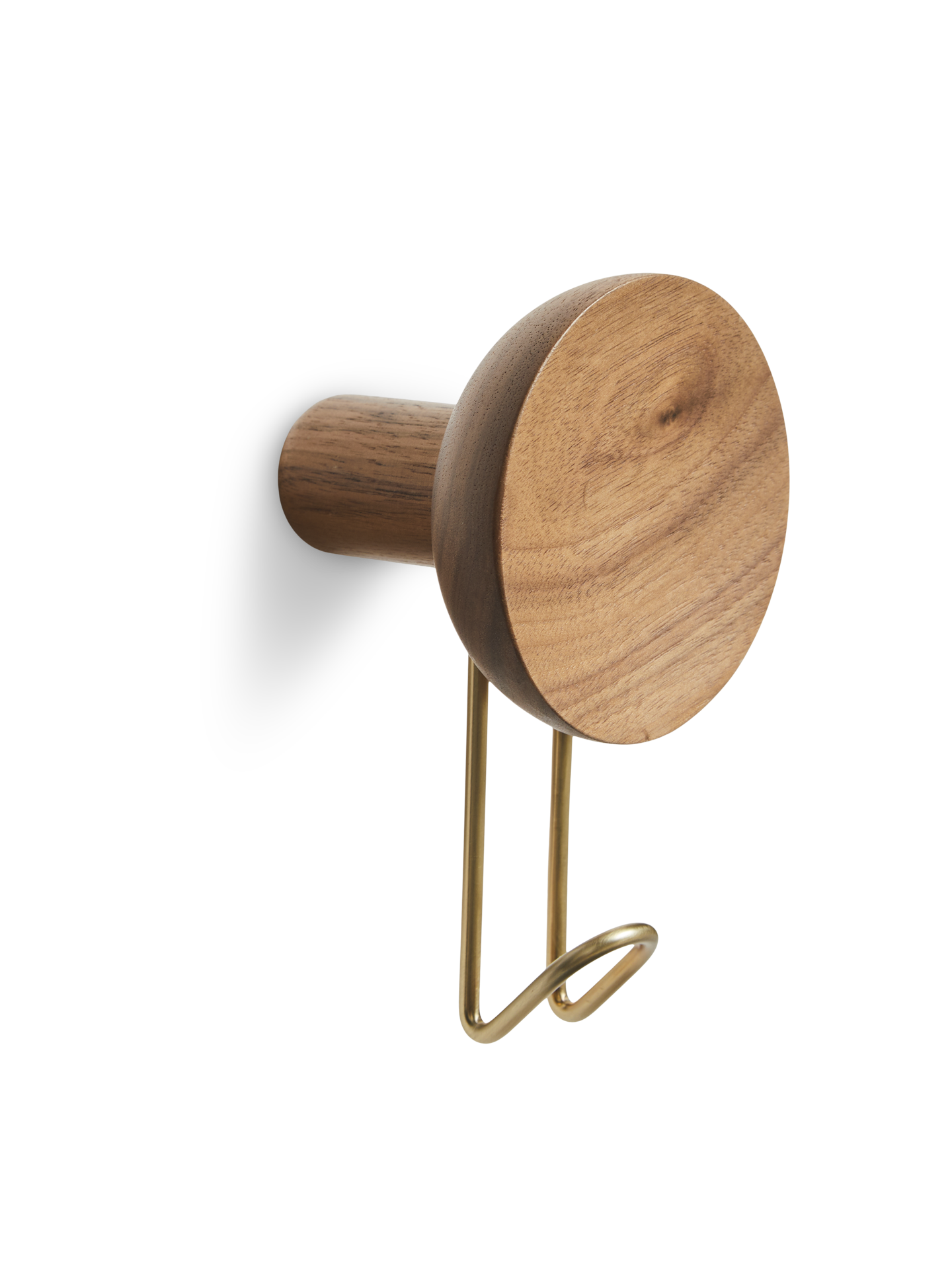 around wall hanger large walnut & satin brass by woud at adorn.house