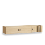 array wall mounted sideboard 150 cm white pigmented oak by woud at adorn.house
