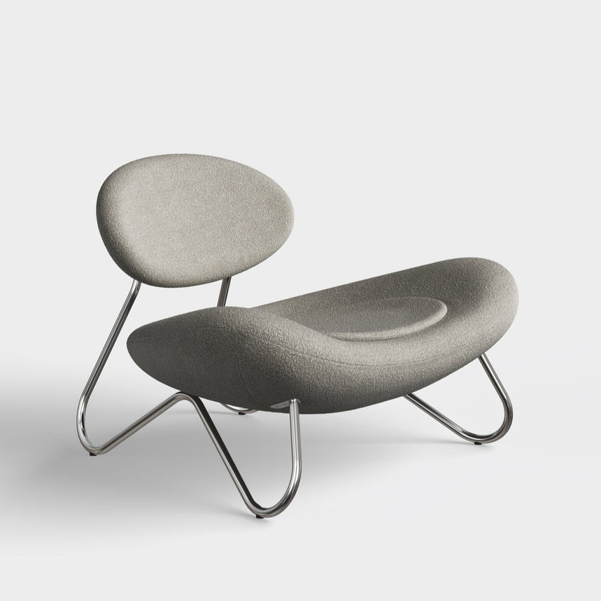 meadow lounge chair warm grey & chrome