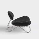 meadow lounge chair black leather & brushed steel by woud at adorn.house