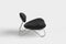 meadow lounge chair black leather & brushed steel