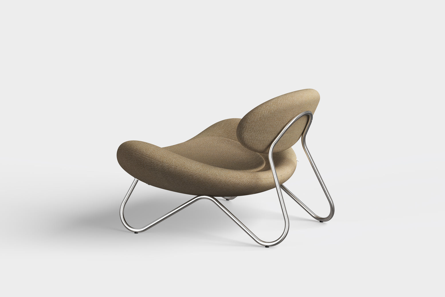 meadow lounge chair beige & brushed steel by woud at adorn.house
