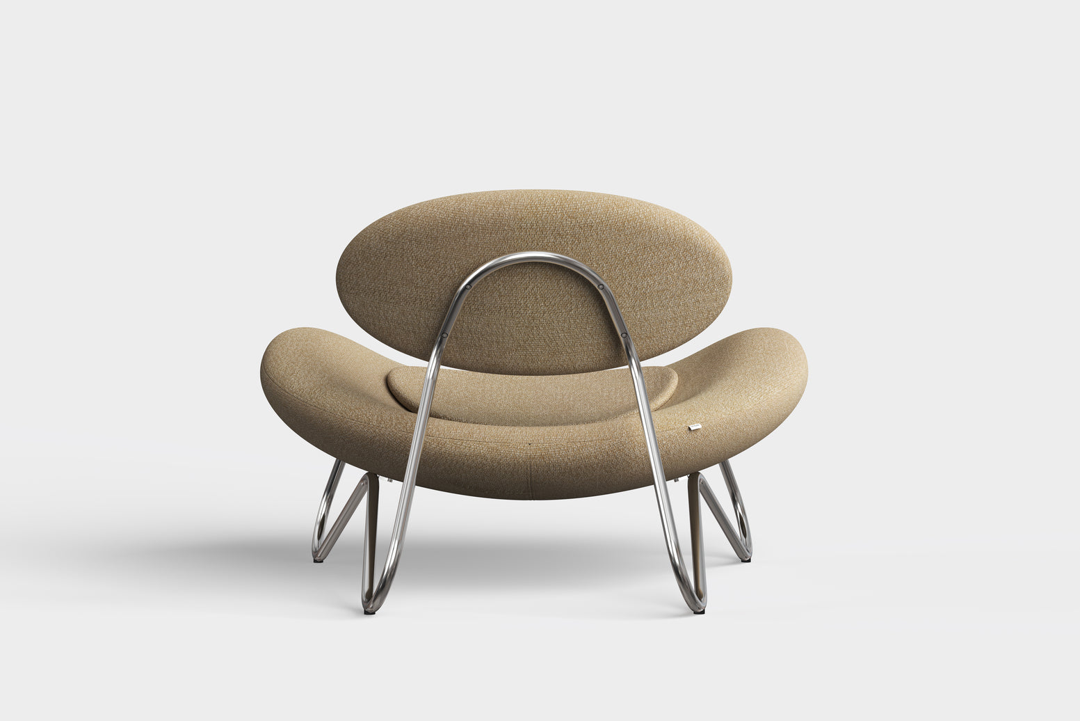 meadow lounge chair beige & chrome by woud at adorn.house