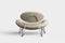 meadow lounge chair off white & grey & brushed steel