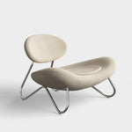 meadow lounge chair off white & grey & chrome by woud at adorn.house
