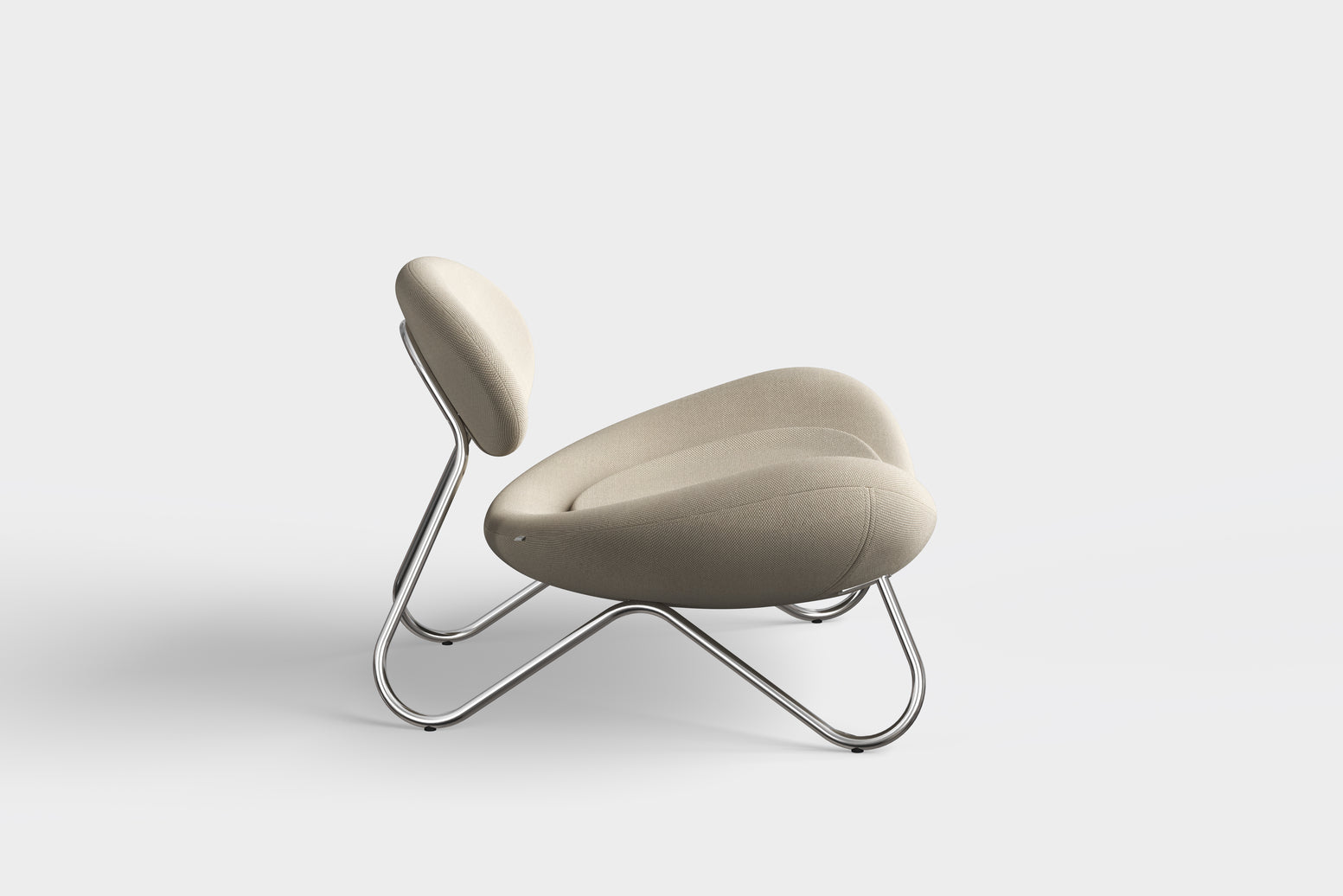 meadow lounge chair off white & grey & chrome by woud at adorn.house  Edit alt text