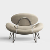 meadow lounge chair off white & grey & chrome by woud at adorn.house  Edit alt text