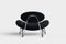 meadow lounge chair black & brushed steel